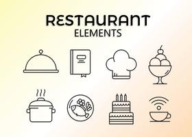 Vector de elementos de restaurante gratis