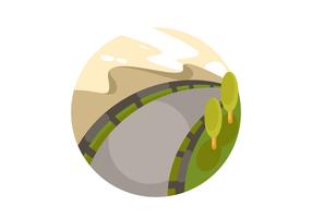 Country Road with Guardrail Vector