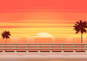 Beach Road with Guardrail Vector 