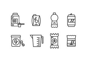 Supplement set linear icon vector