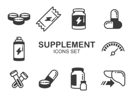 Supplements Icons Vector