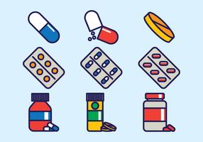 Supplements Icons Set vector