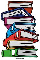 Vector Pile Of Color Cartoon Style Books