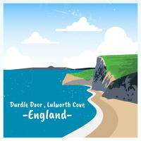 Ilustración de Lulworth Cove England Postcard vector