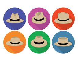 Panama hat vector set