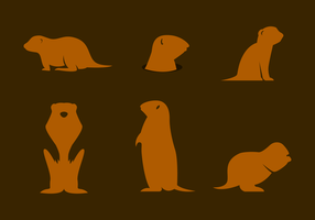 vector de silueta gopher