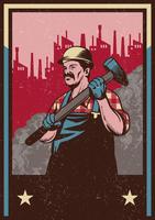 Labor Man With Sledgehammer vector