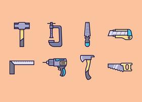 Conjunto de iconos de herramientas de mano vector