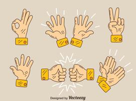 Hand Drawn Hands Gesture Vector