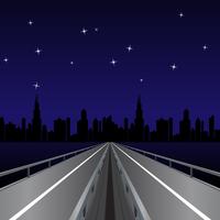 Highway At Night Vector 