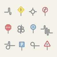 Conjunto de iconos de tráfico por carretera vector