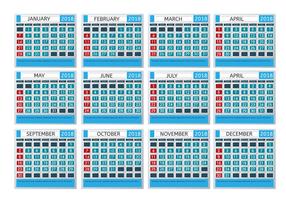 Printable Monthly Calendar vector