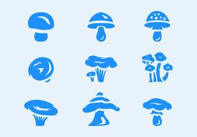 Six Mushrooms Vector