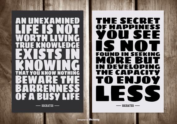 Typographic Socrates Quote Cards