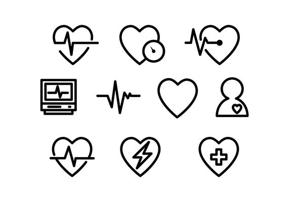 Free Heart Medical Line Icon Vector
