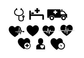 Vector de icono de línea médica de corazón gratis