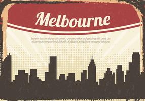 silueta vintage ciudad de melbourne vector