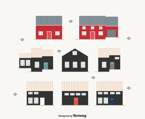 Scandinavian Houses Vector Set