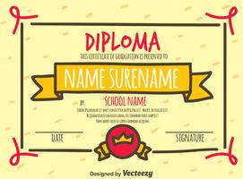 Hand Drawn Diploma certificate Vector