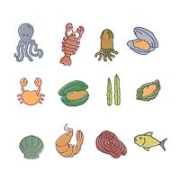 Hand Drawn Seafood Collection vector