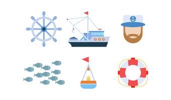 Free Outstanding Set of Fishing Vectors