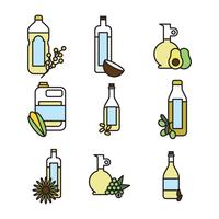 Outlined Set Of Oils vector