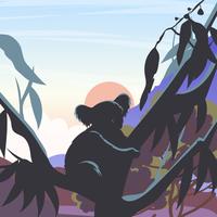 Silhouette Of Koala In A Gum Tree Vectr  vector