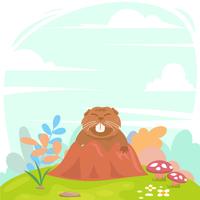 Gopher in Tunnel With Cute Style Design vector