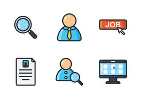 Job Search Line Icon vector