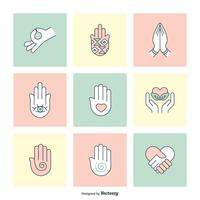 Charity And Healing Hands Filled Outline Icons vector