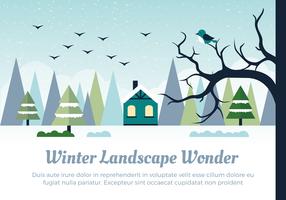 Diseño plano gratis Vector paisaje de invierno