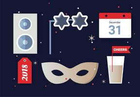 Free Flat Design Vector New Year Elements