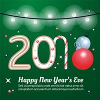 Free Flat Design Vector New Year Greeting