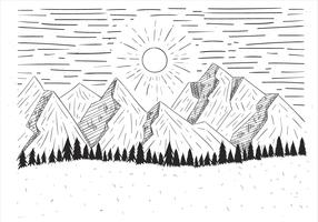 Ilustración de paisaje Vector dibujado a mano libre