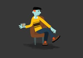 Relaxed Man Sitting Vector 