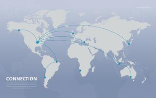 Fondo de Vector de conexión de mapas globales.