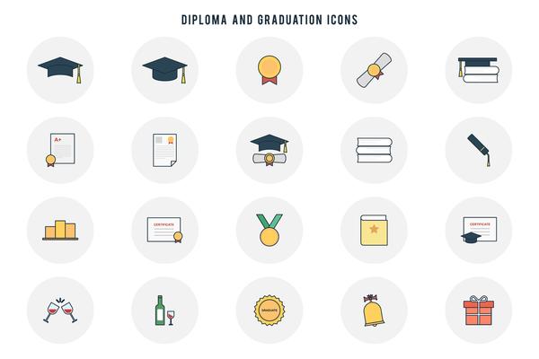 Free Diploma and Graduation Vectors