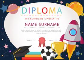 Diploma Certificate For Kids vector