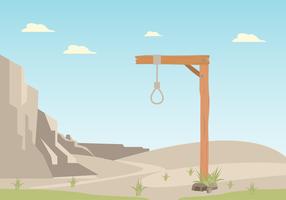 Gallows With Desert Background vector