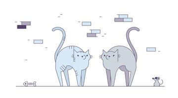 Vector gratis de gatos enojados