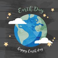 Watercolor Earth Day Illustration vector