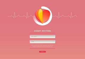 Inicio de sesión de ritmo cardíaco Enviar datos. Iniciar sesión en el sitio web vector