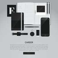 Job Search and Career Advertising Template vector