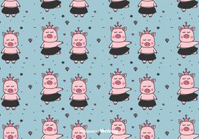 Pequeño Ballerinas Pigs Vector Pattern