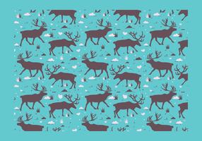 Caribou Silhouette Pattern Vector