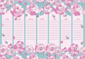 Cute Printable Weekly Calendar Vector