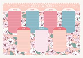 Printable Weekly Calendar Vector