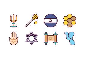 Conjunto de iconos de Israel gratis vector