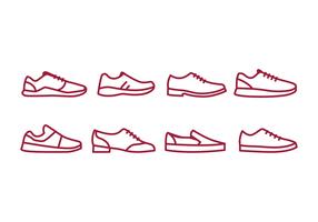 Paquete de iconos de zapatos vector