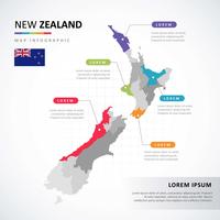Mapa de Nueva Zelanda Infografía vector